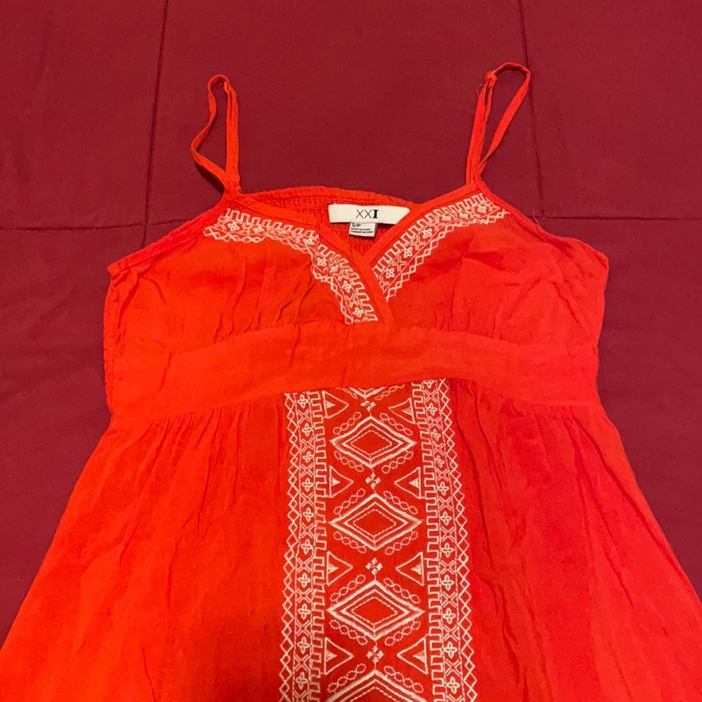 Orange embroidered maxi dress